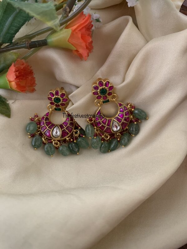 Jadau kemp chandbali earrings
