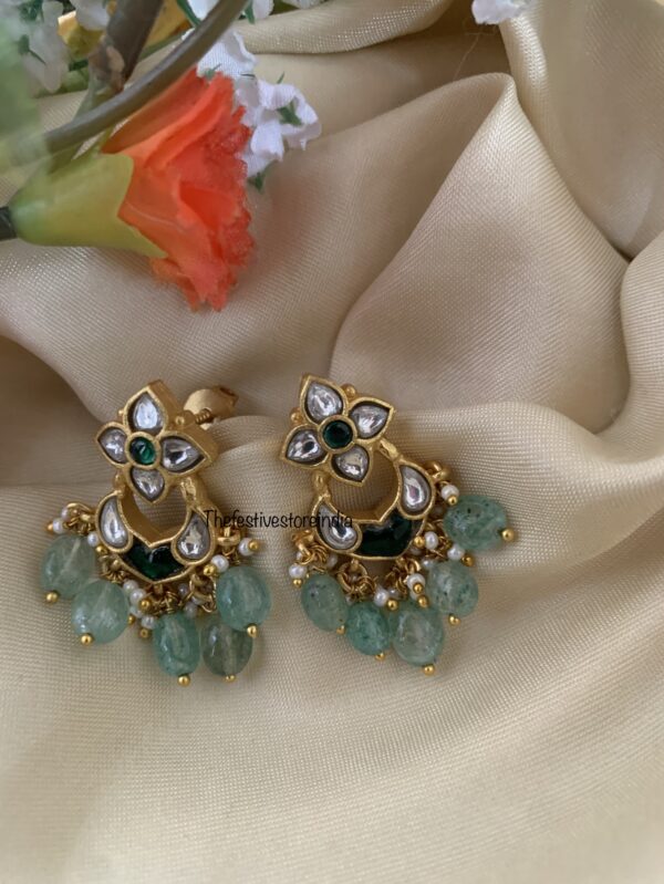 Jadau mini chandbali earrings