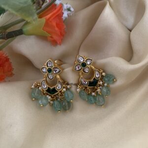 Jadau mini chandbali earrings