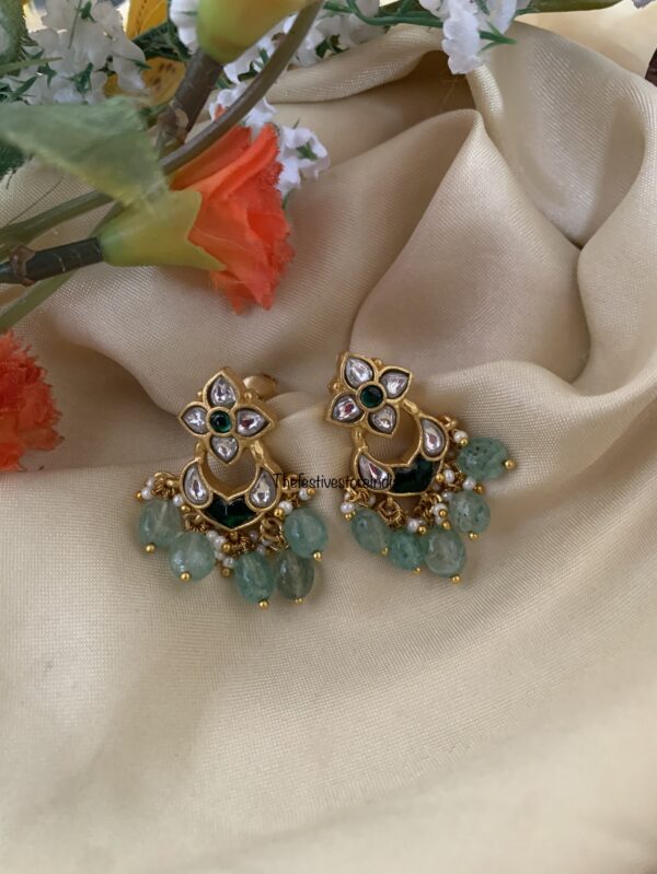 Jadau mini chandbali earrings