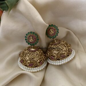 Lakshmi cluster pearl jhumkas