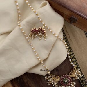 Classic floral navilu pearl haaram set