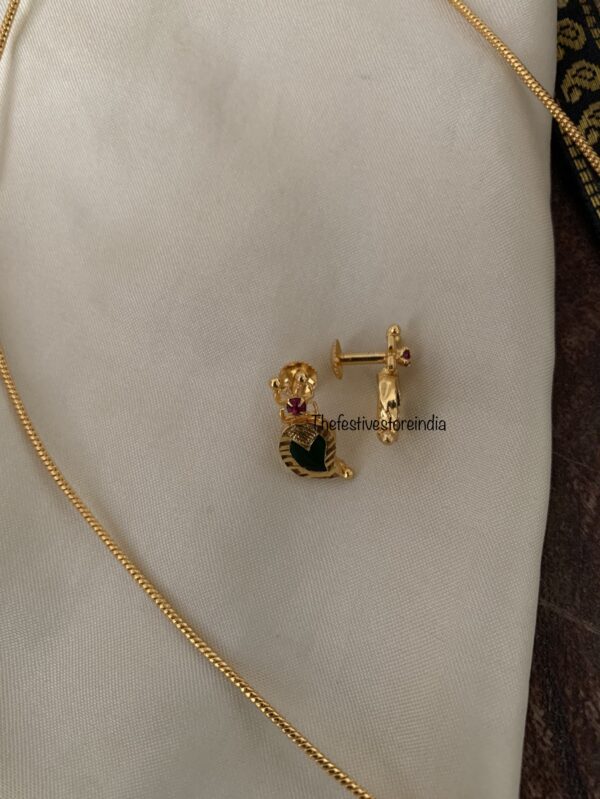 Minimalist micro gold palakka necklace set