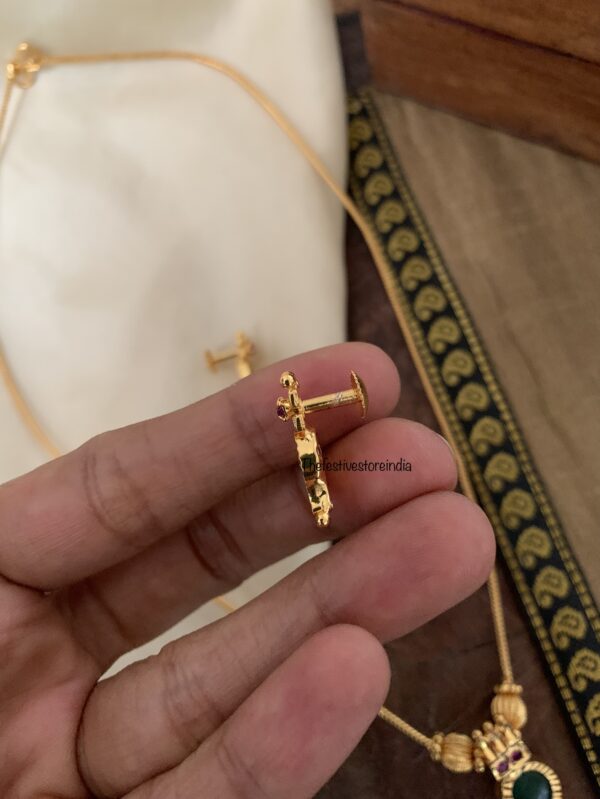 Minimalist micro gold palakka necklace set