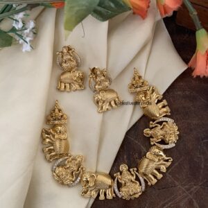 Matte Lakshmi ambaari necklace set