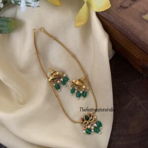 Budgeted Taamarai/Lotus green beads necklace set