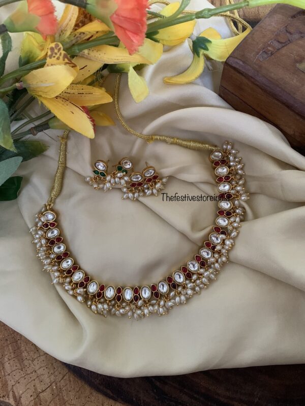Reversible Red / Green kundan set
