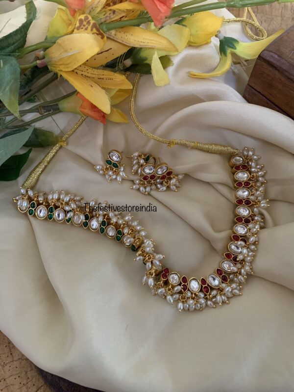 Reversible Red / Green kundan set