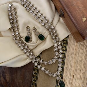 2 layer heavy Victorian Emerald haaram set
