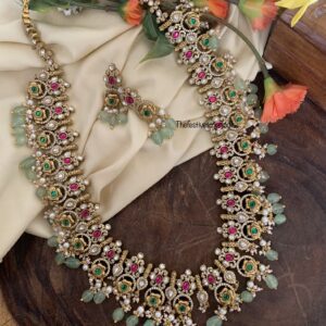 Grand bridal mint beads haaram set