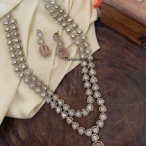 2 layer heavy Victorian Pink stone haaram set