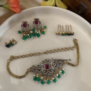 Victorian green drops changeable choker set