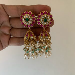 Jadau bridal screwback jhumkas