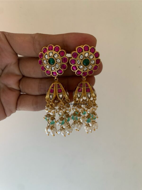 Jadau bridal screwback jhumkas