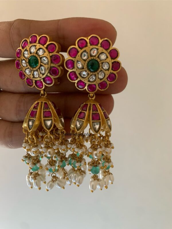 Jadau bridal screwback jhumkas