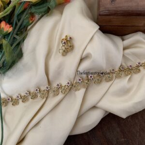 Carved AD floral choker / necklace set