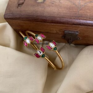 Set of 2 Jadau lotus openable kada - size 2-4