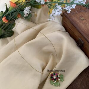 Jadau minimalist floral green drops chain