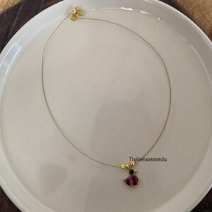 Jadau minimalist duck pendant chain (Kids friendly) | Invisible chain | Kids jewelry