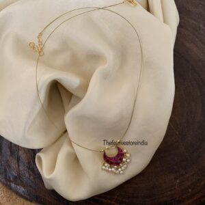 Jadau minimalist pendant chain - All red
