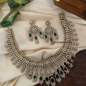 Bridal Diamonds emerald necklace set