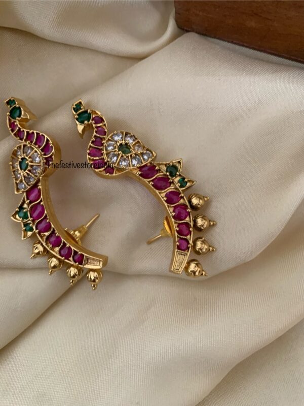 Peacock earcuffs