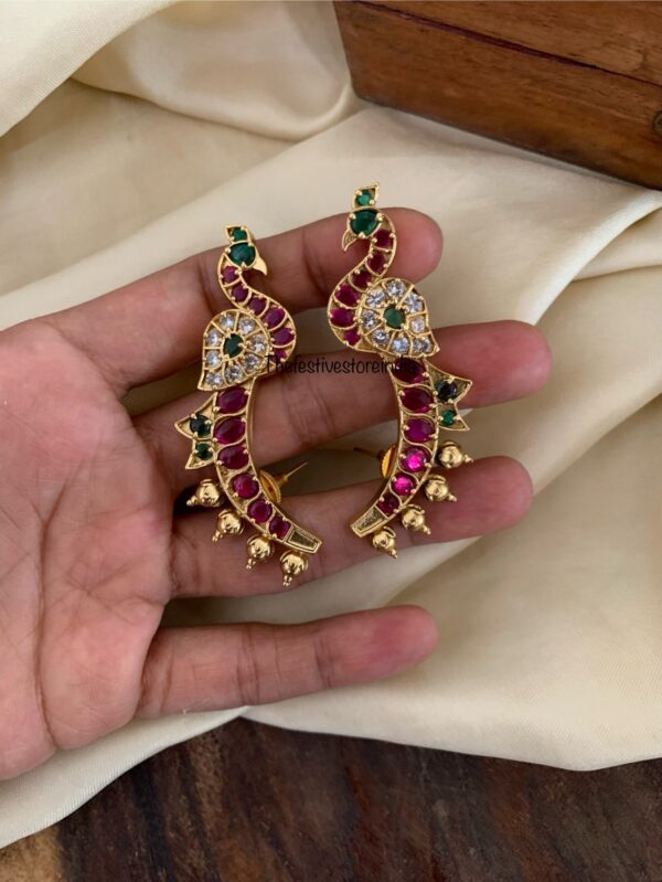 Peacock earcuffs