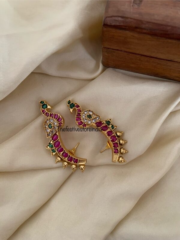 Peacock earcuffs