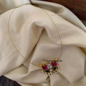 Jadau minimalist statement lotus chain | Invisible chain