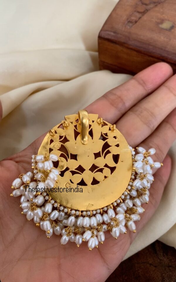 Jadau unisex non idol rice pearls pendant