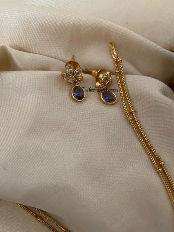2 layer pendant chain - Purple