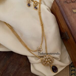2 layer pendant chain - Purple