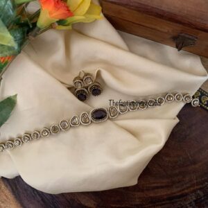 Victorian necklace set - Purple stone