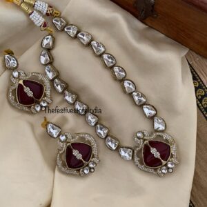 Designer victorian chain set with Ruby stone