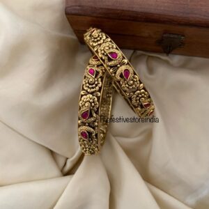 Antique ruby tikka kada - Set of 2