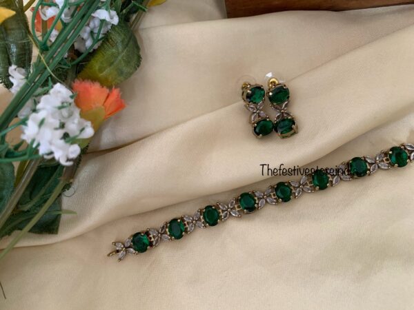 Emerald CZ stone Choker set