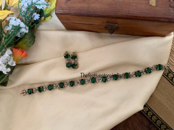 Emerald CZ stone Choker set