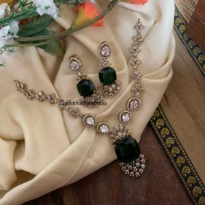 Emerald designer Victorian necklace set