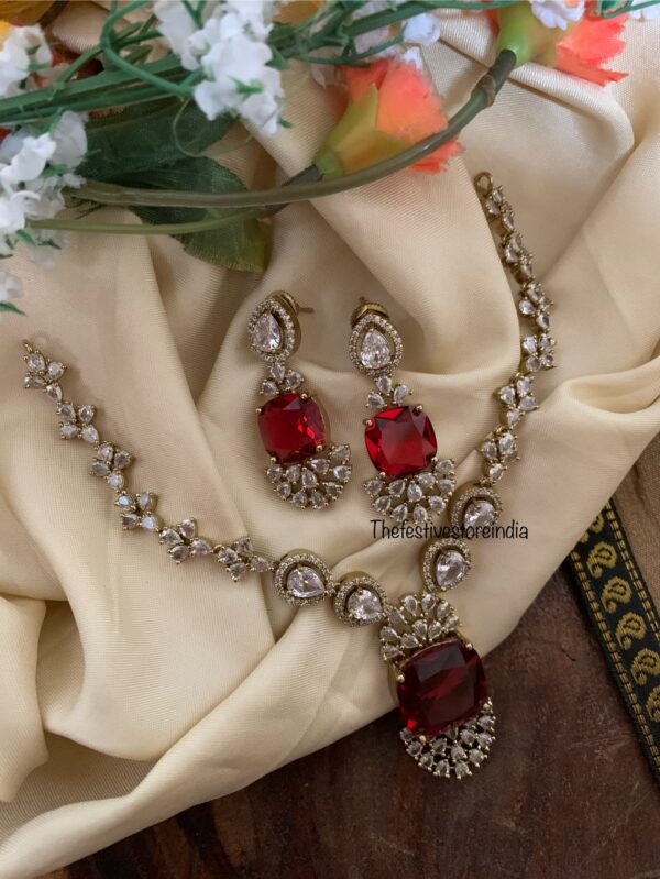 Ruby designer Victorian necklace set
