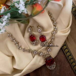 Ruby designer Victorian necklace set