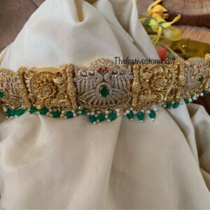 AD stones green beads hipbelt