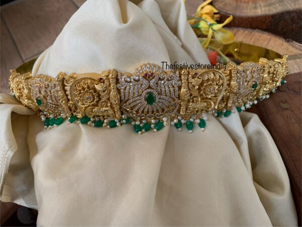 AD stones green beads hipbelt