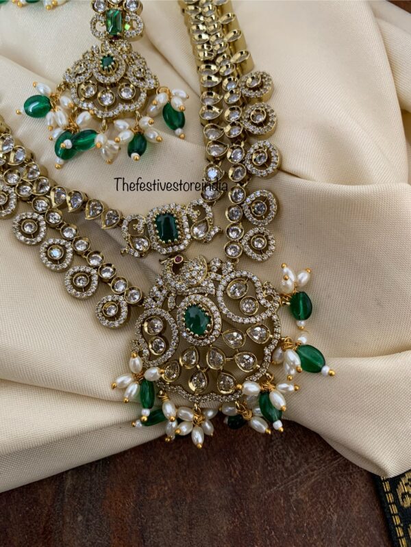 2 layer Budgeted green drops Victorian necklace set
