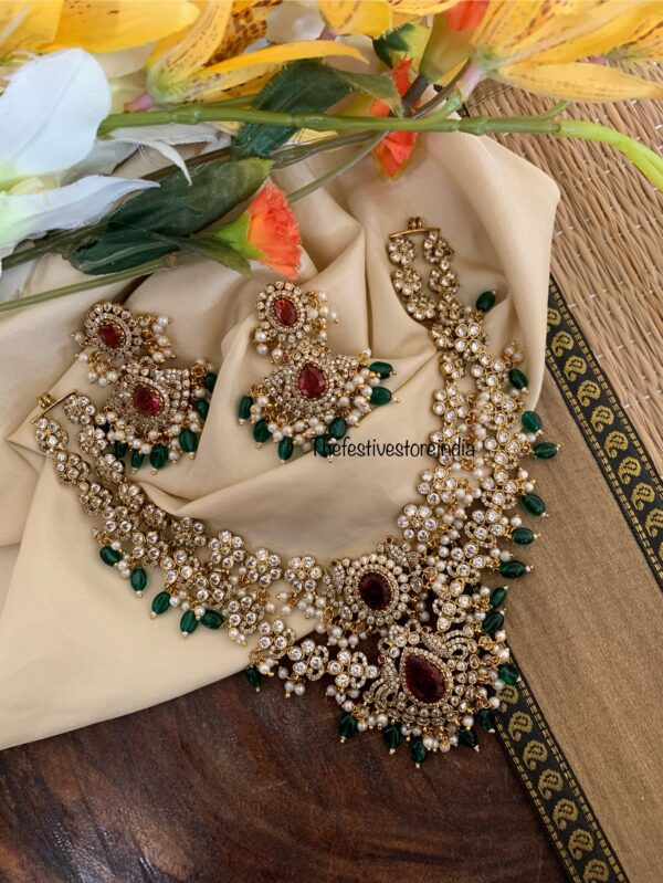 2 layer green drops Victorian set