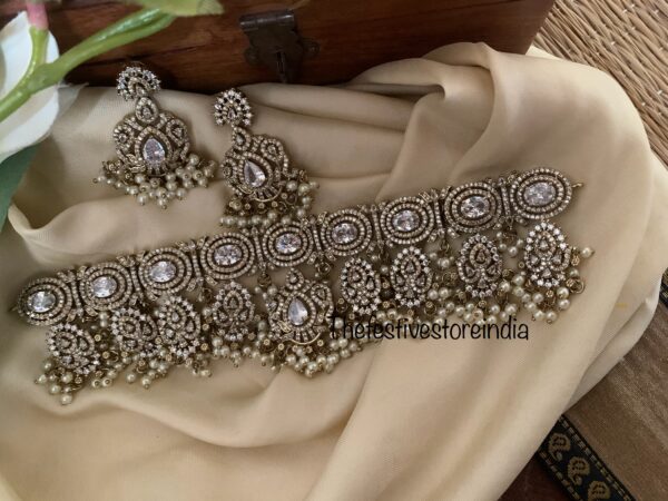Bridal all white Victorian choker set