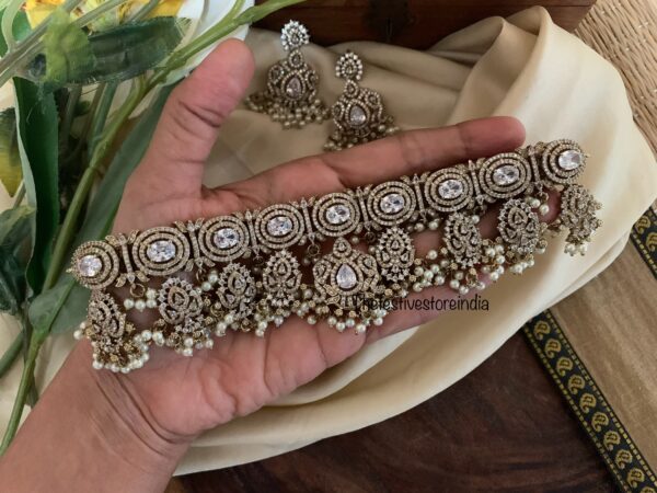 Bridal all white Victorian choker set