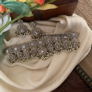 Bridal all white Victorian choker set