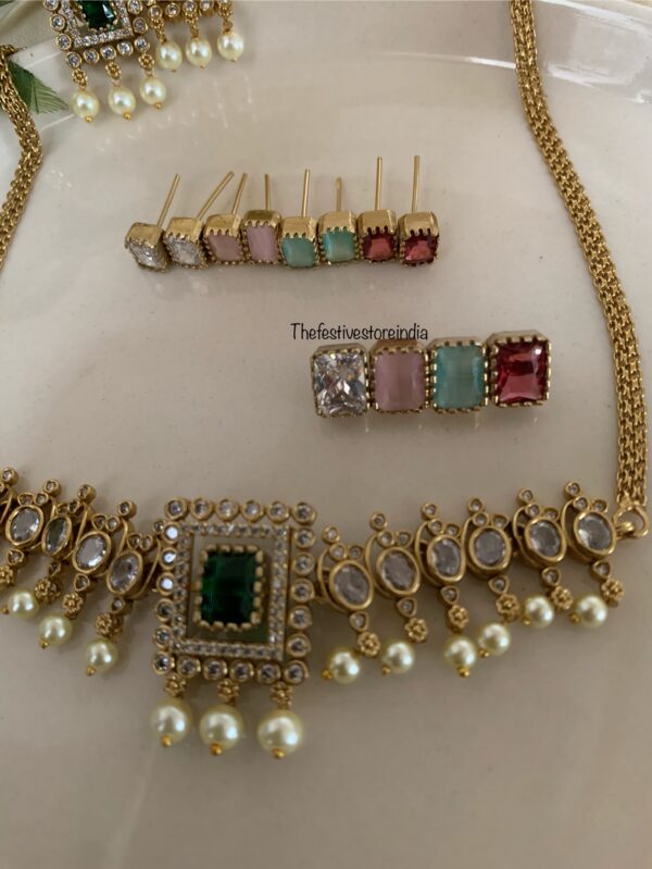 Diamond pearl drop changeable set