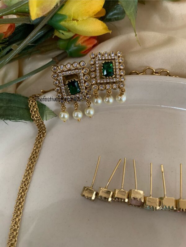 Diamond pearl drop changeable set