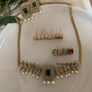 Diamond pearl drop changeable set